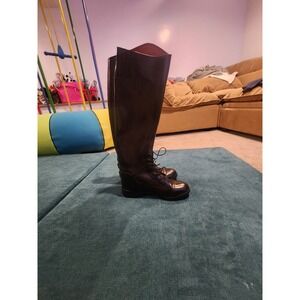 Ovation Women's Black Leather Tall Riding Boots Lace Up Equestrian Size 7